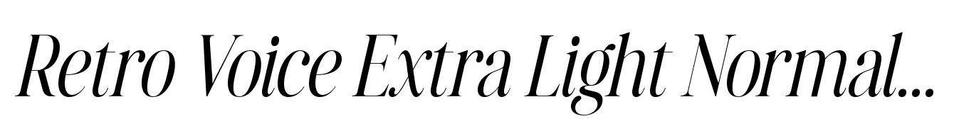 Retro Voice Extra Light Normal Italic